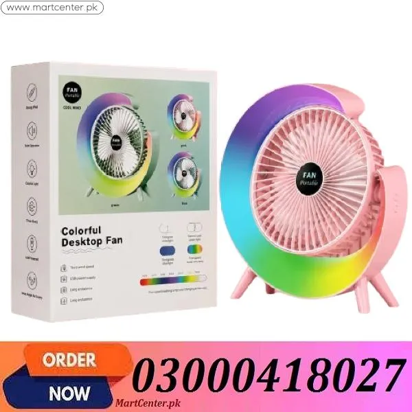 Colorful USB Rechargeable Mini Desktop Fan